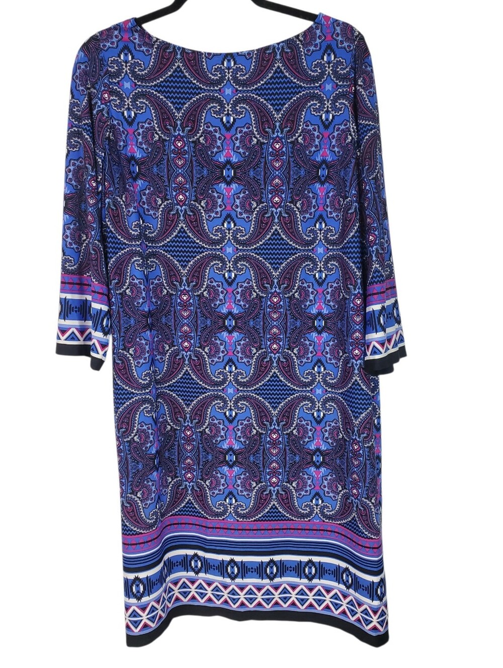 London Times Paisley Sheath Dress 14W Office Siren Business Casual Work Purple